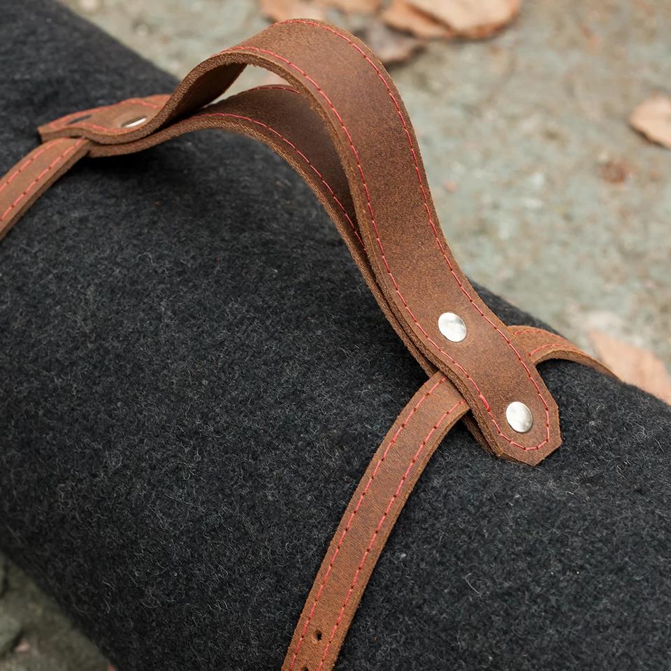 Wool Blanket & Leather Straps